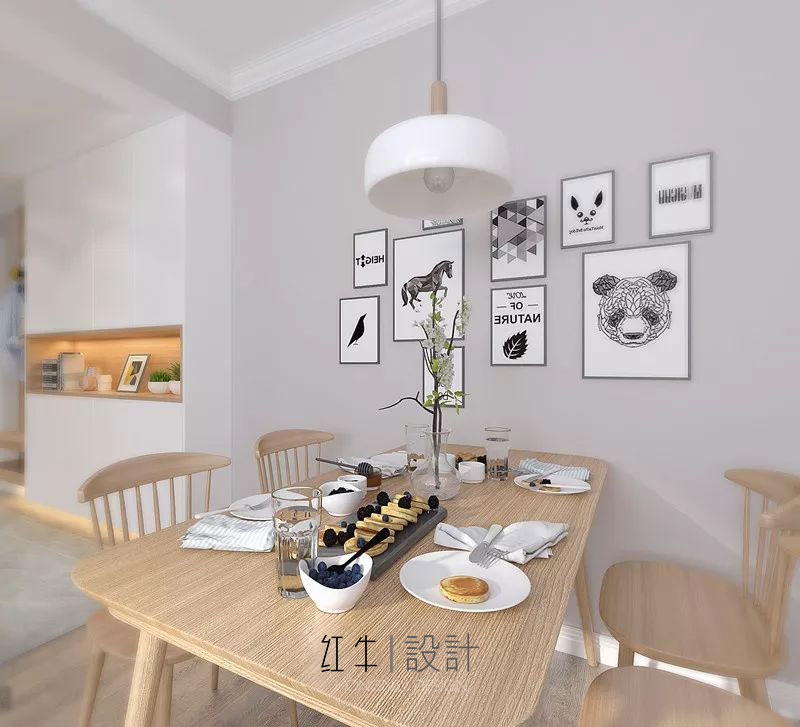 水印_红牛设计_南京平治南苑85平米北欧风格装修--三口之家的温馨居室05